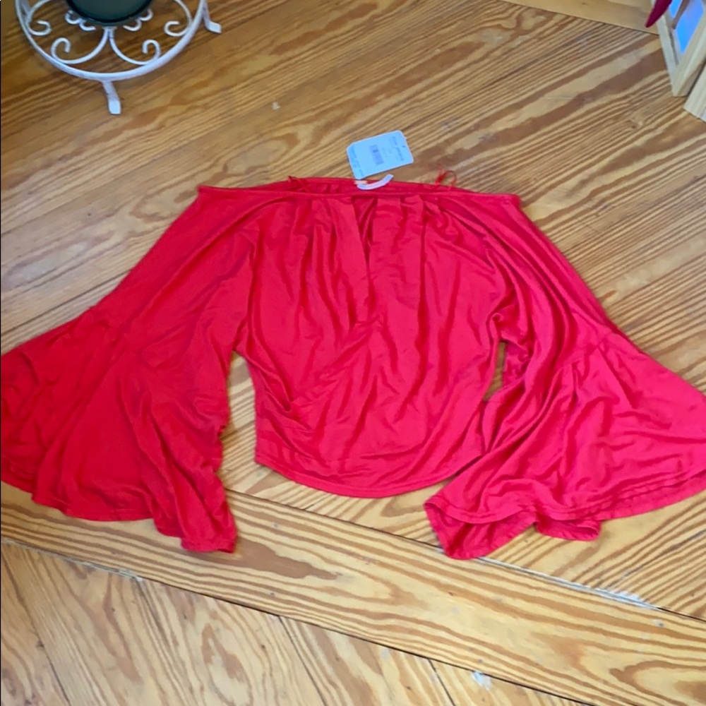 Free People Red Top Size Small